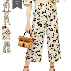 TOPSHOP FRIDA CROP WIDE LEG TROUSERS